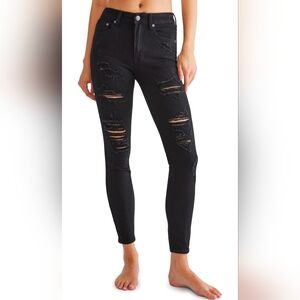 New Aeropostale Black Ripped Skinny Jeans